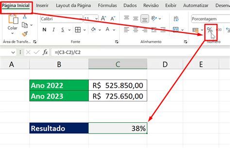 porcentagem entre dois valores excel|fórmulas excel porcentagem.